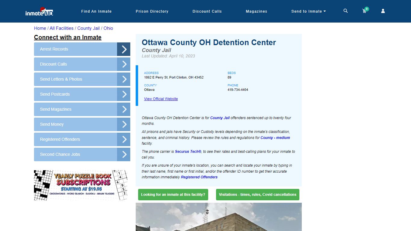 Ottawa County OH Detention Center - Inmate Locator - Port Clinton, OH